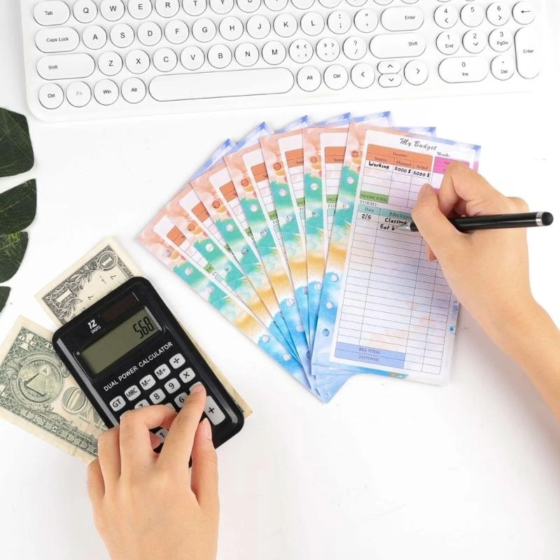 루스 리프 리필 종이 줄 지어 시트, 예산/주간/월간 시트, 예산 바인더 플래너 루스 리프 노트 저널용