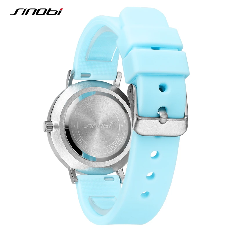 SINOBI Blue Sky Design Women's Watches Fashion Sports Rubber Womans Quartz Wristwatches Original Creative Ladies Clock Dropship