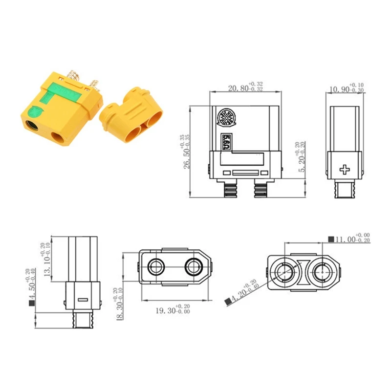 ABHS-10 Pairs XT90S XT90 Connector Anti-Spark Male Female Connector For Battery, ESC And Charger Lead