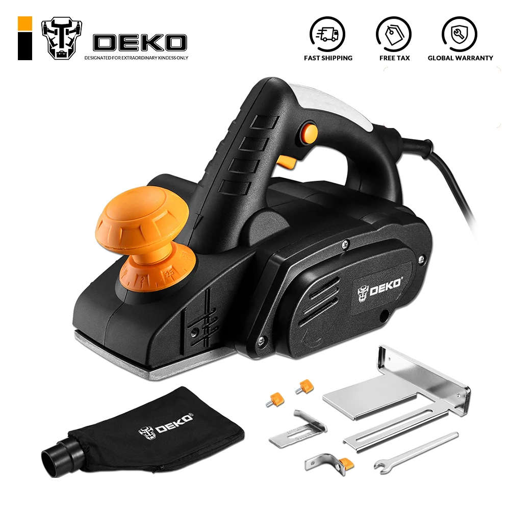 DEKO DKEP900 220V 900W Electric Planer Plane Hand Held Power Tool Wood