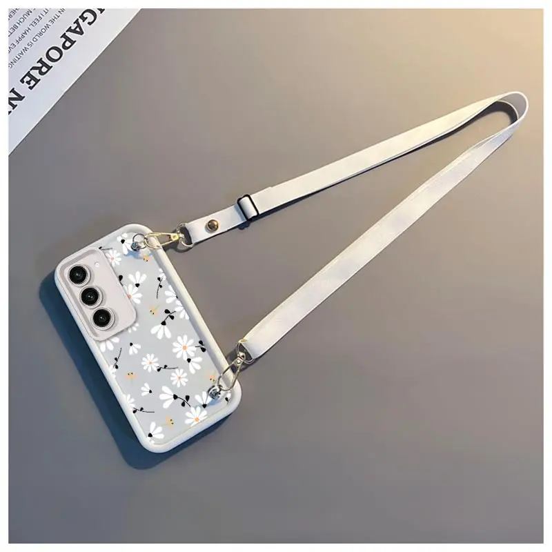 White Flower Lanyard Phone Case - New Sky Eye Design