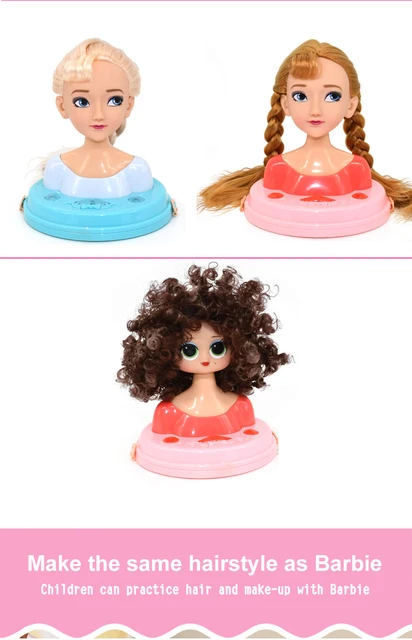 Gerioie Cabeça de penteado, maquiagem de cabeleireiro, busto de princesa,  conjunto de vestidos de boneca, cabeça de treinamento de princesa, caixa de  presente infantil para meninas (MY319-6)
