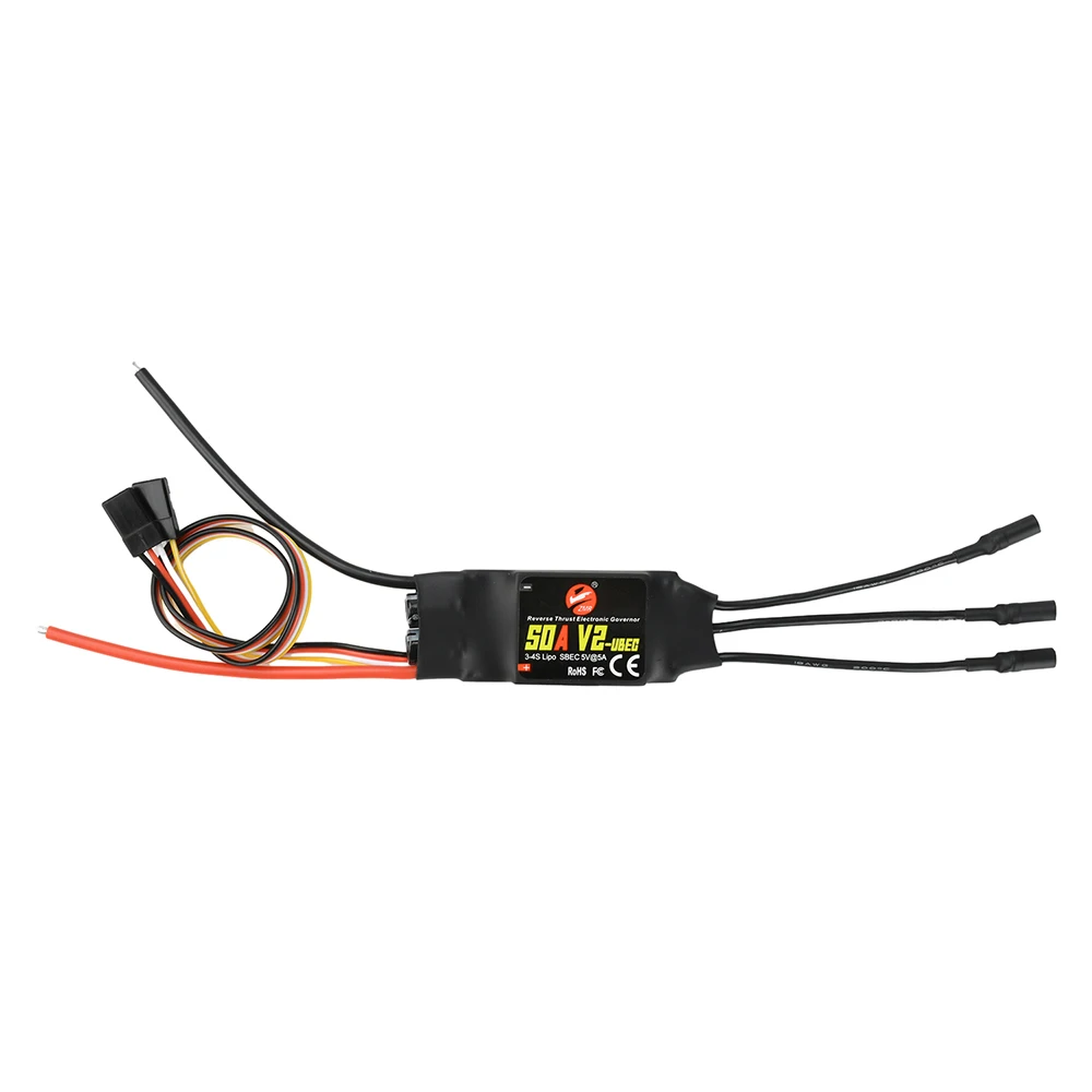 Installation du contrôleur ESC Brushless 40A/50A pour modèles RC FPV et avions à voilure fixe dans un avion, câbles organisés.