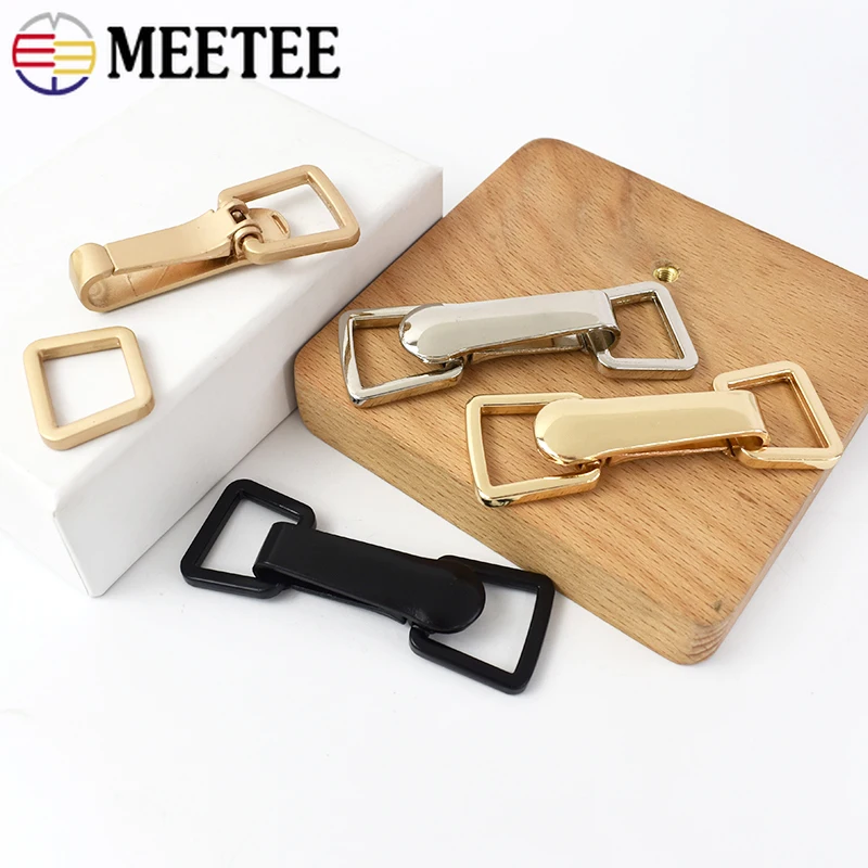 Meetee 10/20/30Pcs Metal Belt Clip With Hole 32x8mm Holster Sheath Hook  Buckle Bag Leather Purse Clips DIY Hardware Accessories