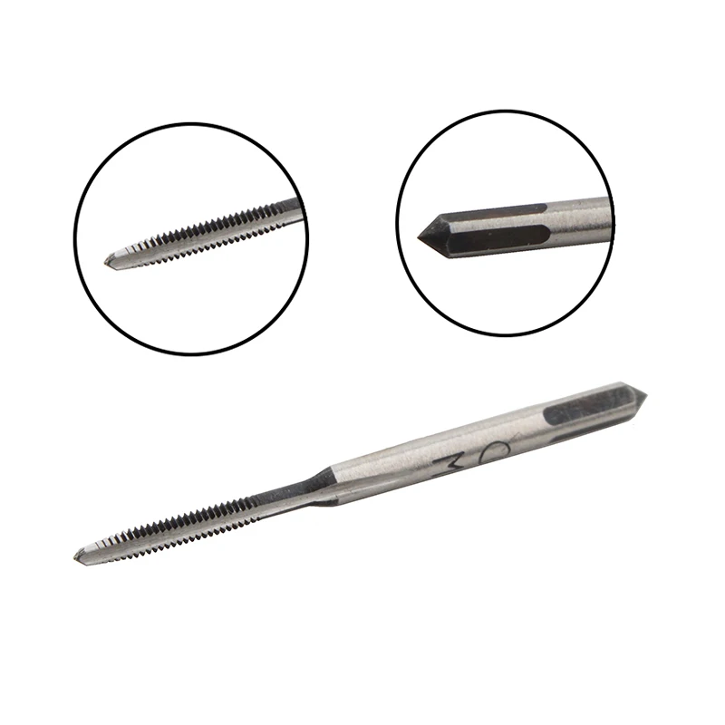 2pcs M1M1.6 Mini Thread Tap Drill Straight Flute Screw Hole Tap Drill