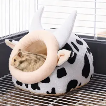 Hamster Bed Cotton Nest Pet Warm Winter Supplies Winter Sleeping Bag House Small Fossa Gold Silk Bear House  Sleeping Bag
