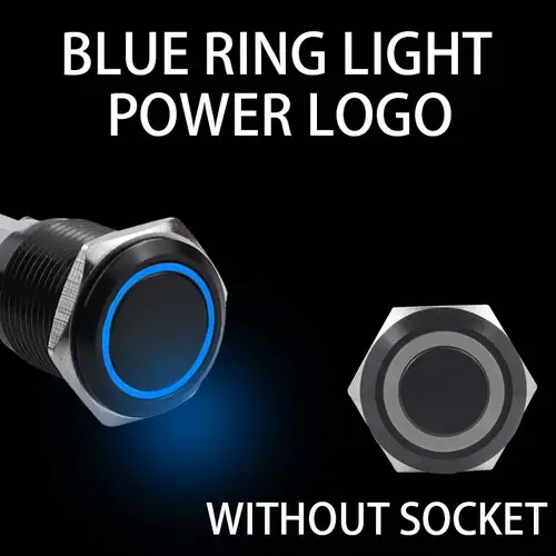 12/16/19/22mm Black shell Push Button Switch Metal Waterproof Latching Momentary LED Light Car Engine Power Switch Blue Red HUSA - Image 16