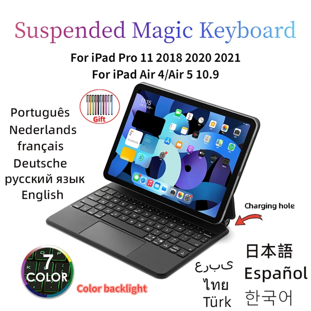 Magic Keyboard For Apple Ipad Pro 11 Air 4 5 10.9 2022 2021 2020 2018  Korean Russian Spanish Portuguese Magnetic Case Keyboard - Tablets &  E-books Case - AliExpress
