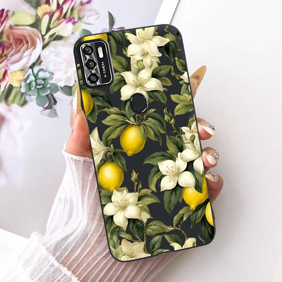 Floral Soft Black Silicone Bumper Phone Cover