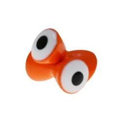 Vibrant Multi - Color Brass Dumbbell Eyes Set for Fly Tying - 25 Pack, 3 Size Assortment (Orange - White Eyes)