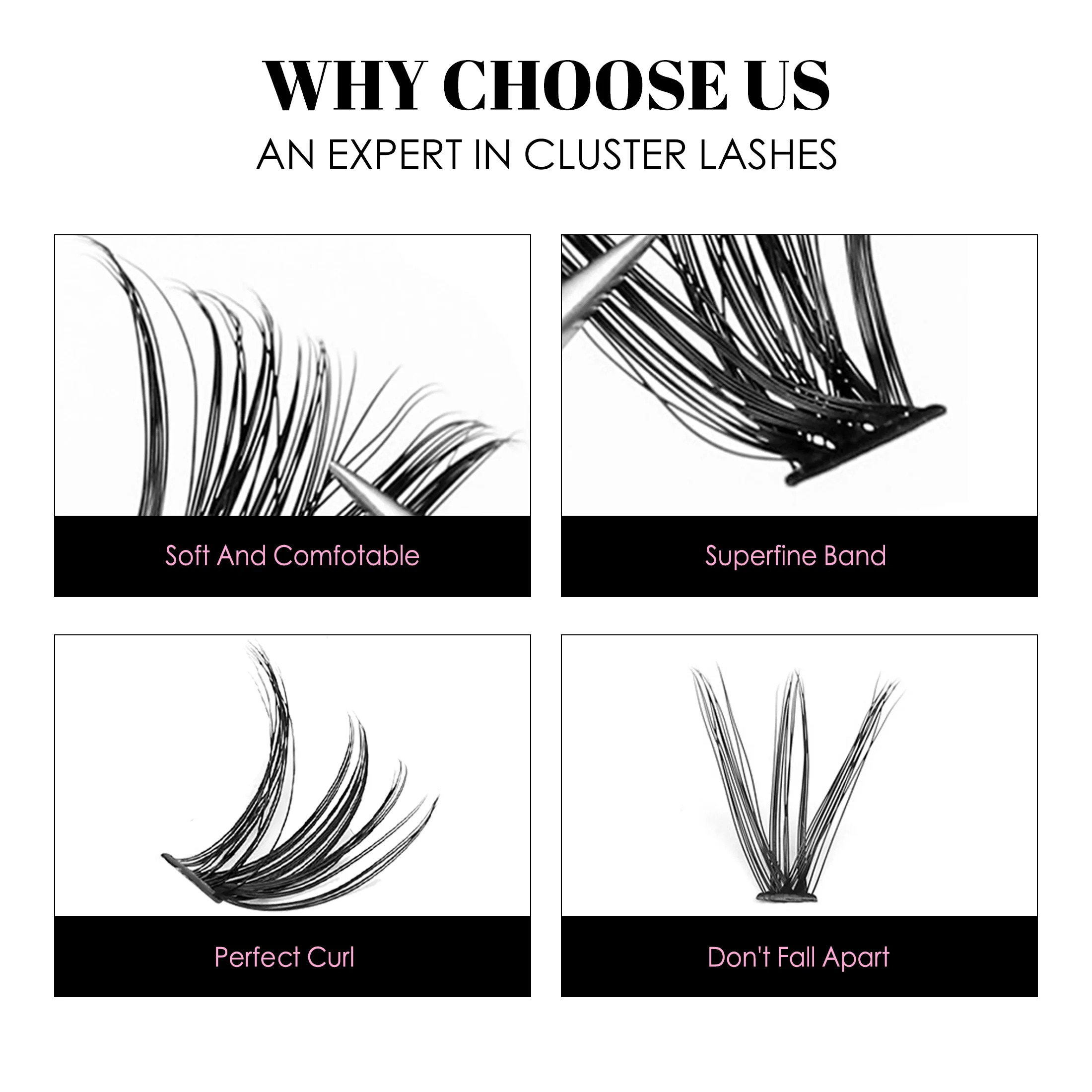 Fake Eyelashes Lash Extension Kit Eyelash Set 30D40D Individual Lashes Kit Natural Long DIY Cluster Eyelashes with Lash Bond and Seal Extension Kit Makeup Tools Faux Cils