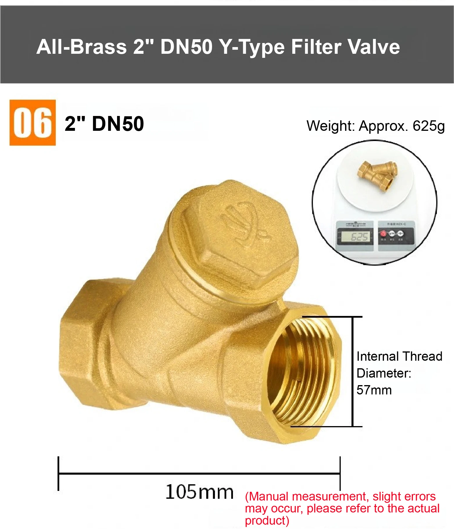 Inline Brass Y Strainer Valve Threaded Female PN16 Sediment Filter with SS Mesh