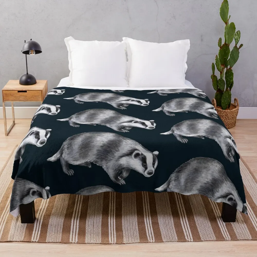 

Кирпичное одеяло ручной работы с рисунком барсука, животного, одеяла для Хэллоуина