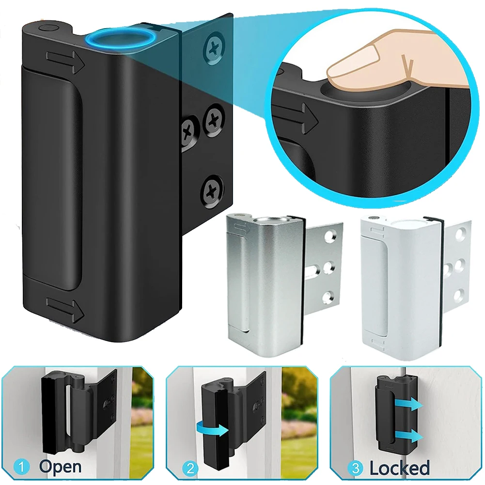Home Security Door Lock Childproof Metal Door Locks Latch Anti-Theft Safety Lock Withstand 800 Lbs for Inward Swinging