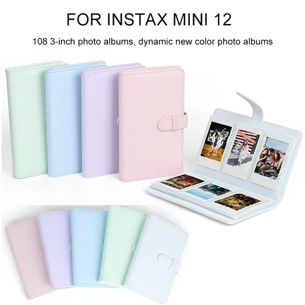 108 Pockets Photo Album for Fujifilm Instax Mini 12 PU Leather Storage Case