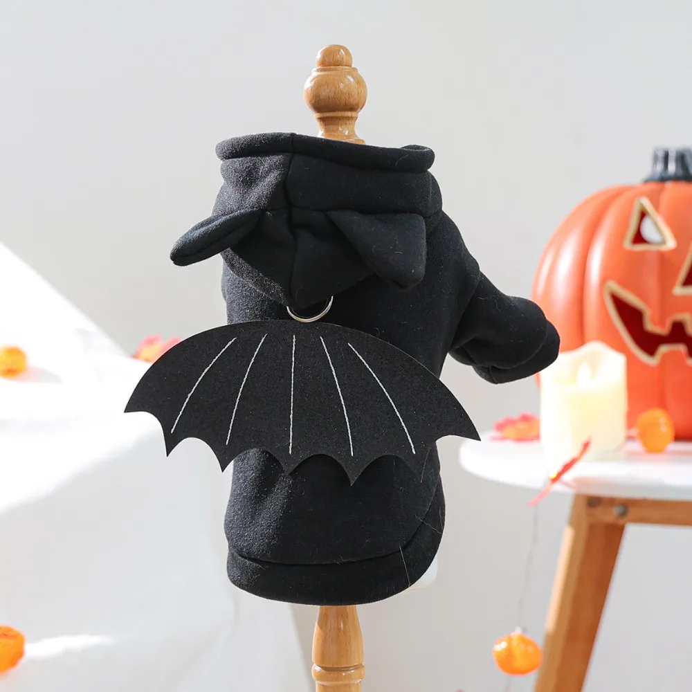 Pet Supplies Casual Halloween Pet Clothes Warm Soft Dog Bat Hoodie with Wings Fashion Dog Sweater Pet Show