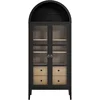 Modway Nolan Modern Farmhouse 71" Tall Arched Storage Display Cabinet in Black Oak Wood Grain 5