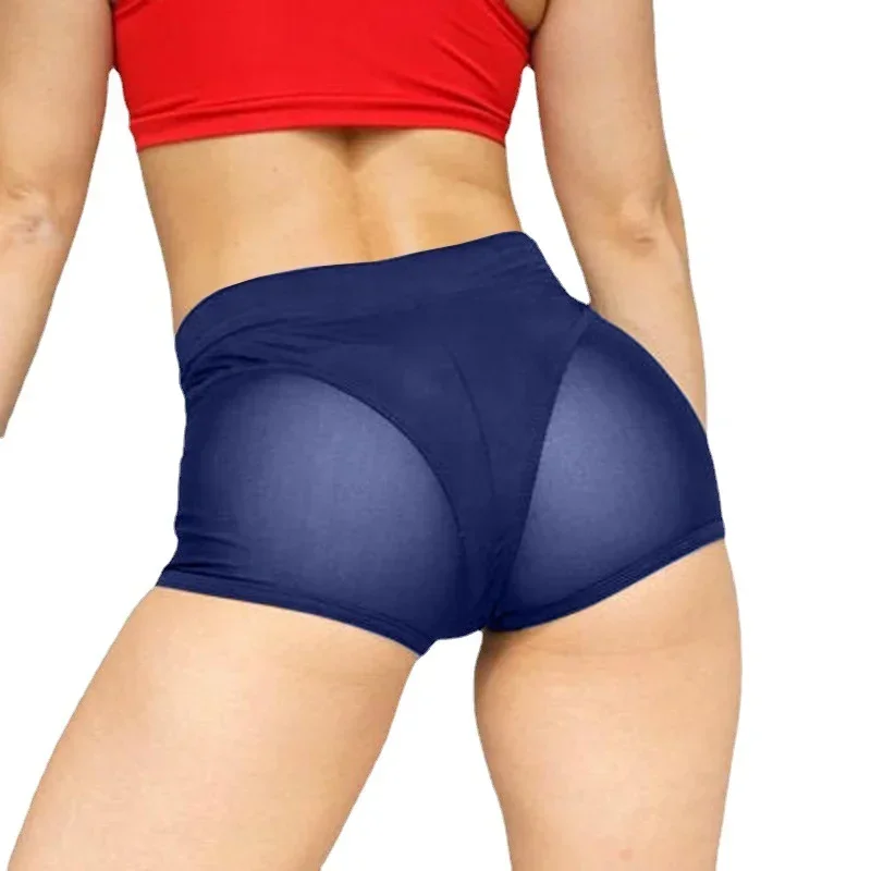 Sexy Mesh Sheer Patchwork Short Panty Midi Thigh Women Boyshort Hot Underwear Leggings High Waist Boxer Brief For Lady Plus Size