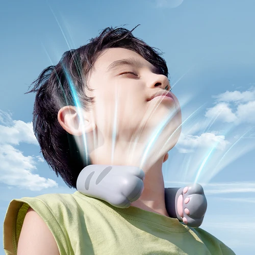 야외용 귀여운 목 선풍기, 휴대용 환풍기, 블레이드리스 냉각 음소거 팬, USB 충전식 웨어러블 넥밴드 팬, 2400mAh 2