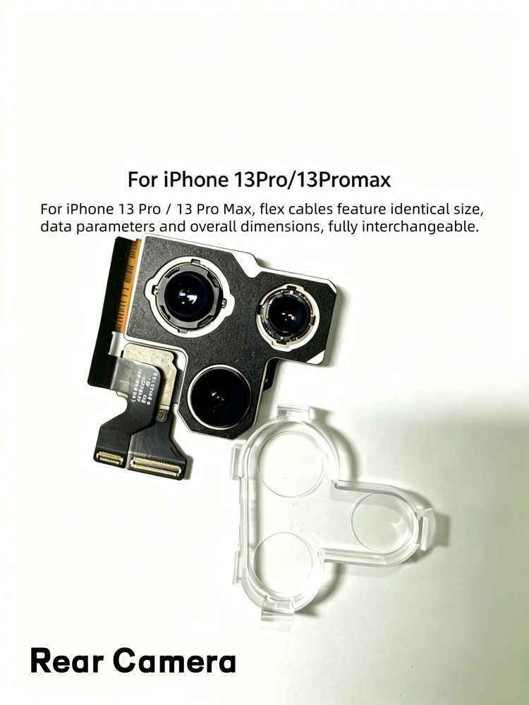 100% Tested Back Rear Camera Module For iPhone 12 13 14 15 16 Pro Max Mini Plus, Main Lens Flex Cable Replacement Repair Part