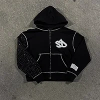 Y2k Streetwear Retro Men Embroidery Personalized Diamond Oversized Hoodie Men Women Harajuku Gothic Casual Sweatshirt - Image 3