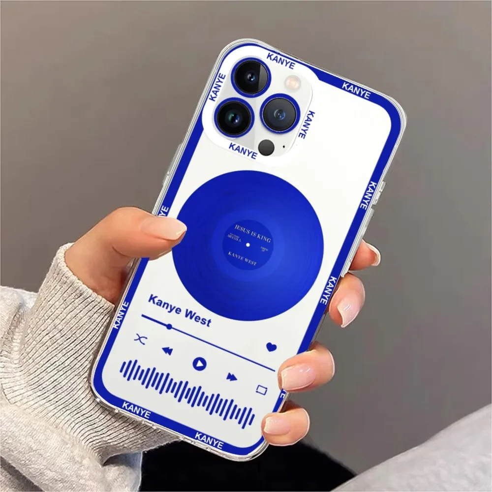 thumbnail image 1 of Funda de teléfono rapero Kanye West para iPhone 11 12 Mini 13 14 15 Pro Max carcasa transparente, 1 of 4
