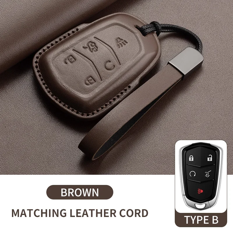 Premium Leather Car Key Case Cover - Elegant and Durable Key Accessory