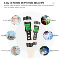 4 in 1 Water Tester Monitor H2 PH ORP TEMP Meter Reactive Oxygen Hydrogen Analyzer ATC 0-2400PPb for Aquariums Pools Spa 2