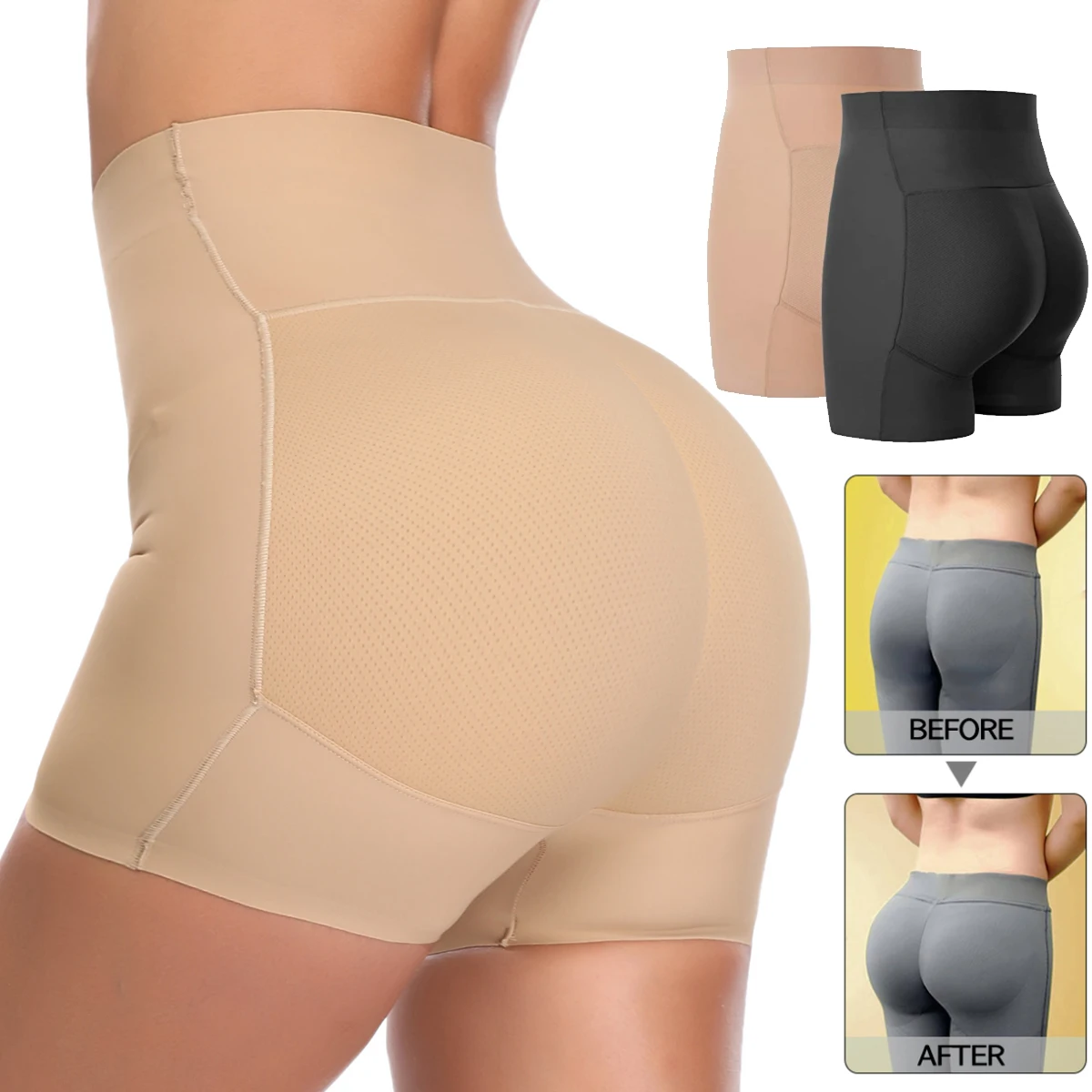 

Hip Enhancer Panties with Extra Large Pads Tummy Control Waist Shaper Butt Lifting Shorts Fake Ass Big Buttocks Booty Shapewear