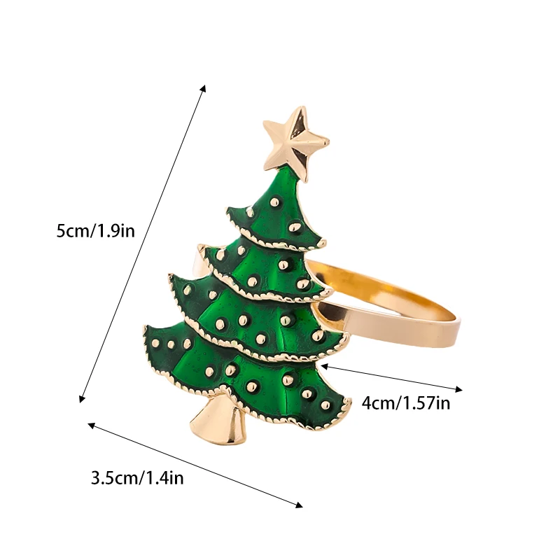 Christmas Napkin Rings Metal Napkin Holder Xmas Tree Deer Buckle for Party Table Decor Navidad New Year 1/3Pcs napkin ring christmas napkin holder
