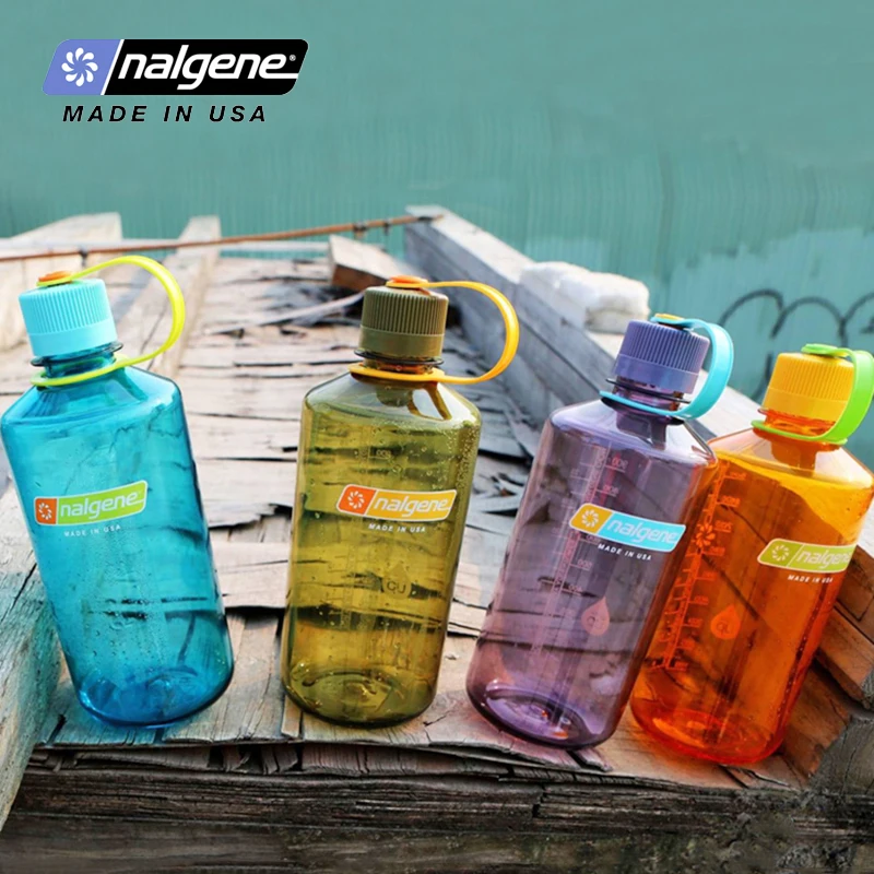 Nalgene-Narrow Mouth Sports Water Bottle, Portable, Large Capacity, Outdoor Travel, Hiking, Drinking Bottle, 1000ml