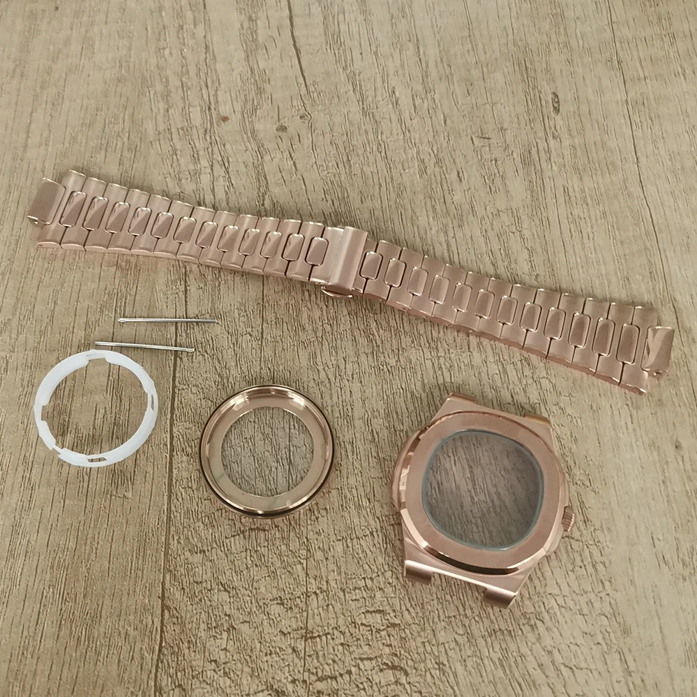 

GEERVO 41mm PVD Rose Gold NH35 Case Sapphire Glass Stainless Steel 10Bar Suitable For NH36 Movement 30.5mm Dial Watch Assembly