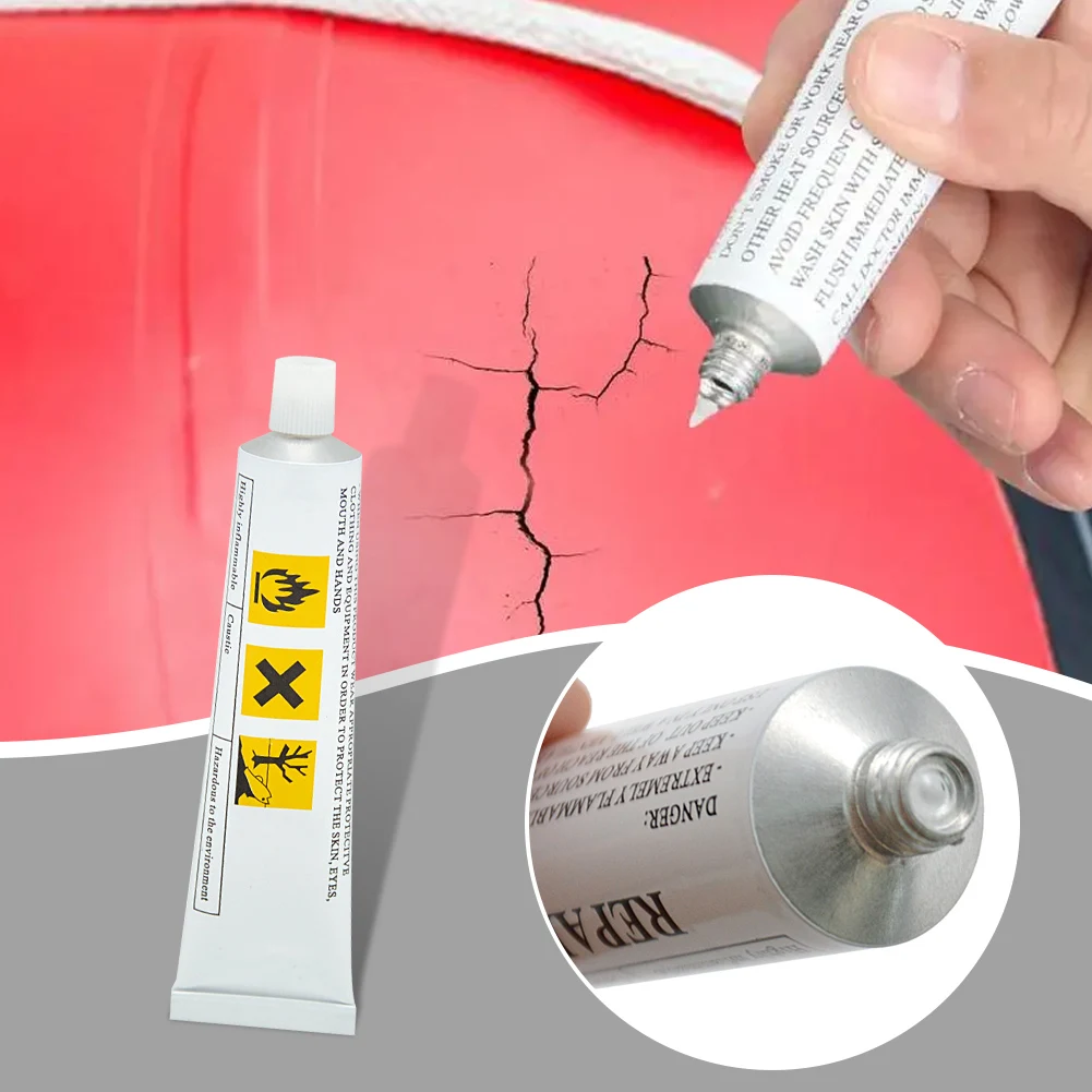 펑크 수리 패치 접착제 수리 키트, 방수 PVC 팽창식 접착제, PVC 보트 에어 매트리스 팽창식 장난감, 30ml, 60ml