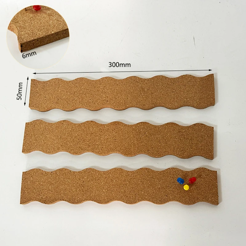 2/4pcs Self-Adhesive Cork Board Strips Wall Organizer Bulletin Strips Board Message Board Photos Display Home Office Decor