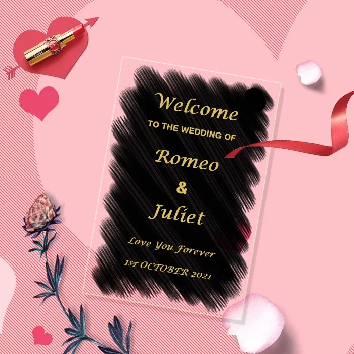 

Custom Acrylic Board Personalized Ceremony Wedding Party Style Jewelry Anniversary Photo Album Plaque for Women Men Jewellery