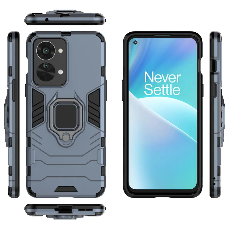 Do OnePlus Nord CE 2 2T N10 N20 N100 N200 Lite 5G Hybrid PC + TPU Armor Etui anty-upadkowe Obrotowy pierścień Stojak Uchwyt Pokrywa_voghion.com