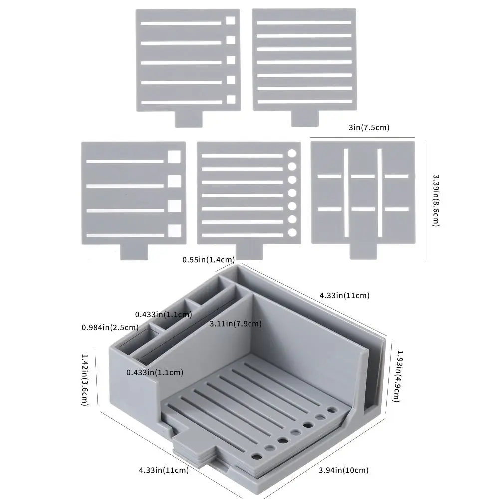 Sticky Note Holder & Dispenser Set with Line Drawing Templates