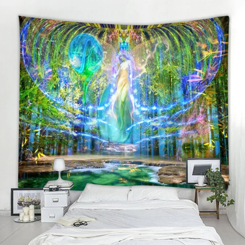 Tapestry Decor Forest life tree tapestry landscape wall hanging tapestry living room decoration lantern tree magic home decoration tap