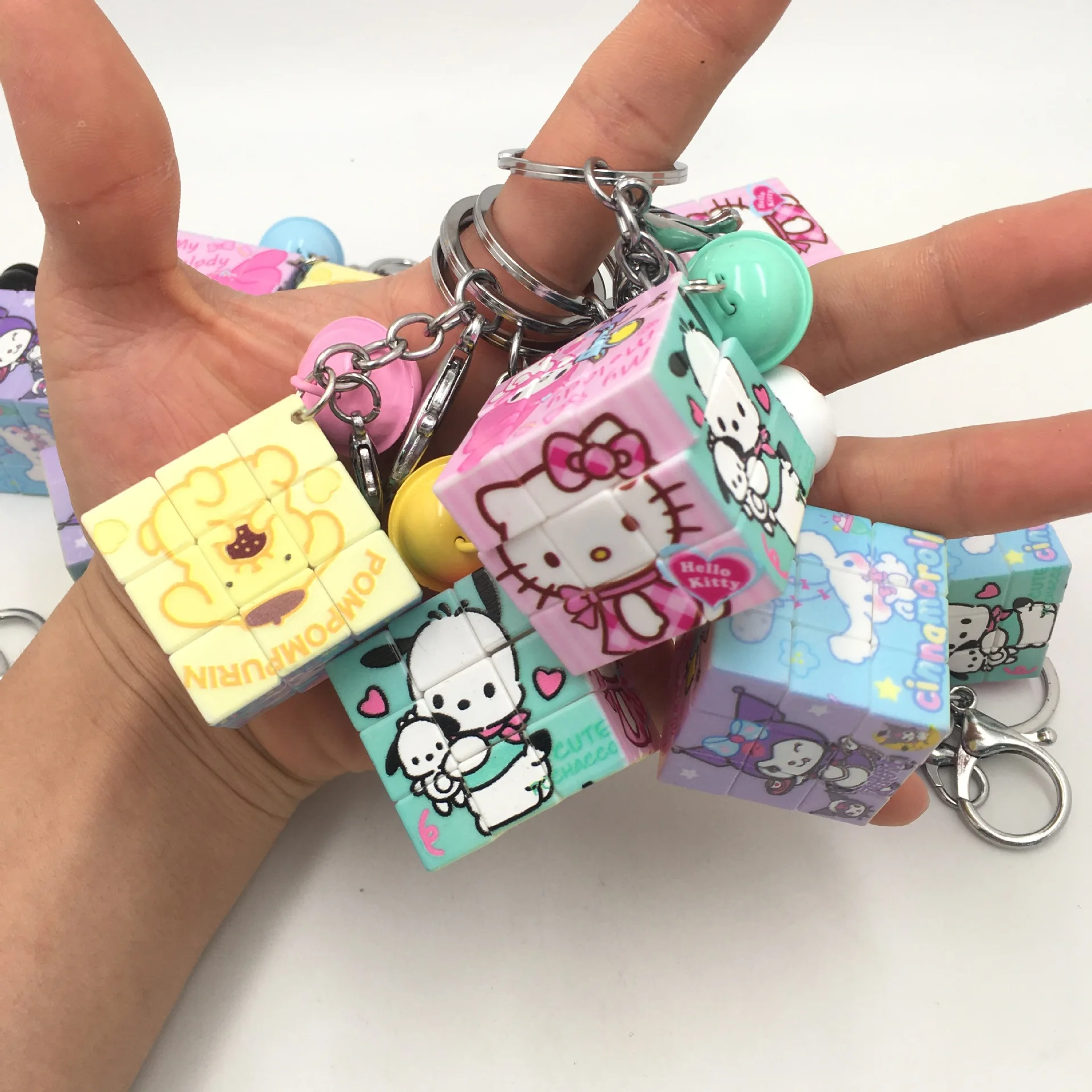

Sanrio Creative Pendant Rubik's Cube Hello Kitty Pochacco Cinnamoroll Kuromi Third Order Rubik Cube Keychain Hanging Bag Jewelry