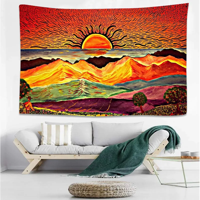 Blanket Tapestry Colorful Blanket Tapestry Art Painting Wall Hanging Bohemian Aliexpress