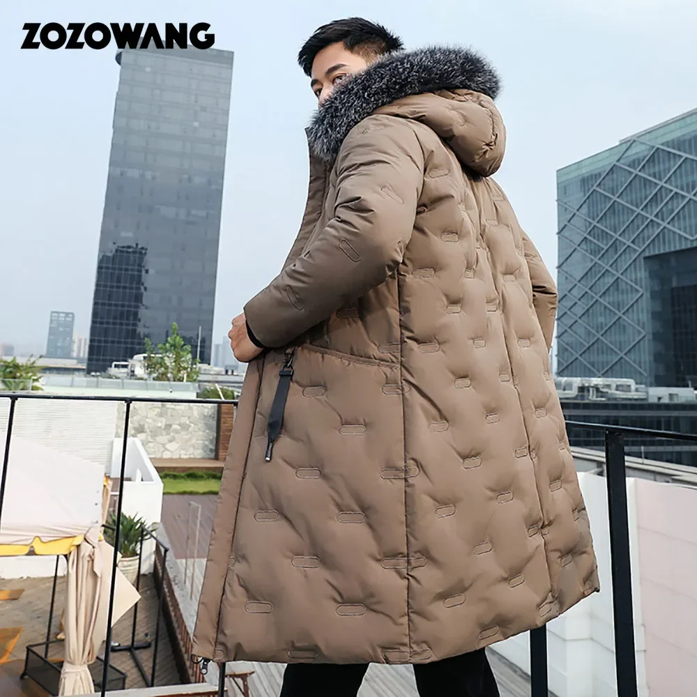 Down Jackets Men Winter Jacket Men Fashion Thick Warm Parkas Fur White Duck Down Coats Casual Man Waterproof Down Jackets white duck down down coat men puffer jackets new medium length hooded winter wear handsome men s coats parka winter man jacket