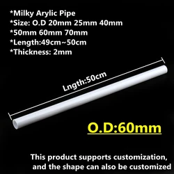 White Acrylic Tube for Aquarium and Home Decor - Multipurpose Water Pipe and Lampshade Fittings (60mm Outer diameter)