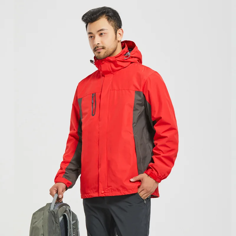 Skiing Sportswear Two-piece New Outdoor Mountaineering Men's Plush Thermal Coat Three In One Working Clothes