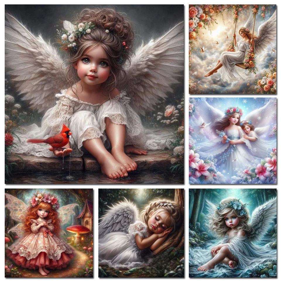 SHEGZHUC 40 x 50 cm vierkante stenen diamond painting engel en duivel diamond painting doodskop vrouw met vleugels mozaïek diamant schilderij kunst borduurwerk kruissteek afbeeldingen geschenk