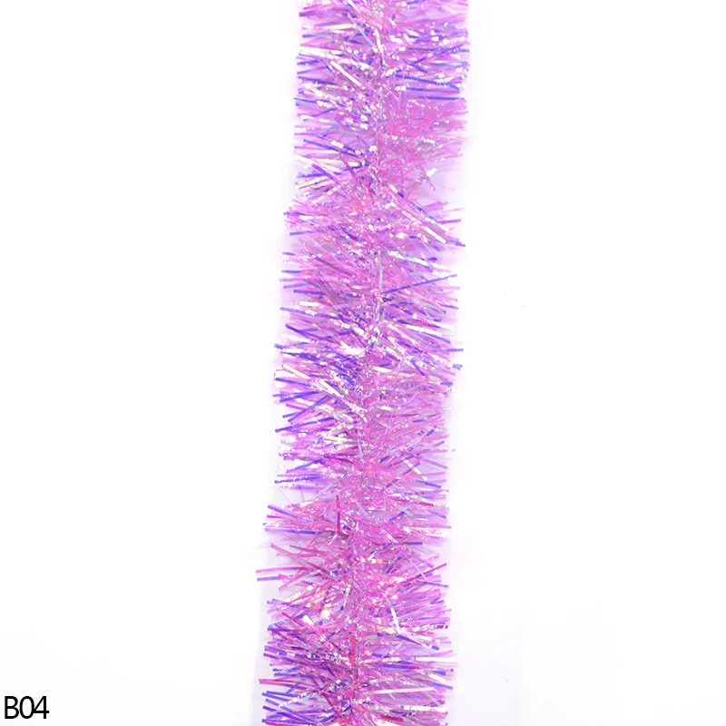 thumbnail image 1 of Guirnalda colgante para árbol de Navidad, adornos para árbol de Navidad, suministros de decoración, 2 m, 3 cm/5 cm, color arcoíris, papel de aluminio, ratán, 1 of 5