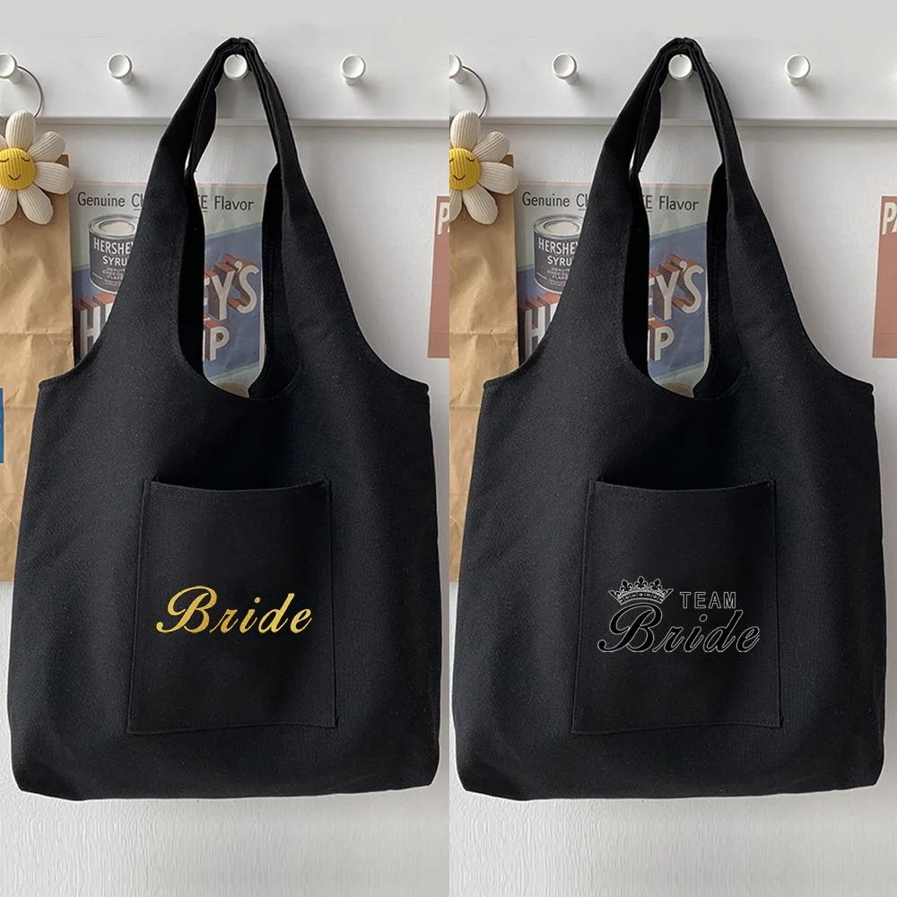 

Casual Fashion Black Shoulder Bag Woman Handbag Bridal Pattern Printed Tote Bag Soft Canvas Large Capacity Harajuku Commuter Bag