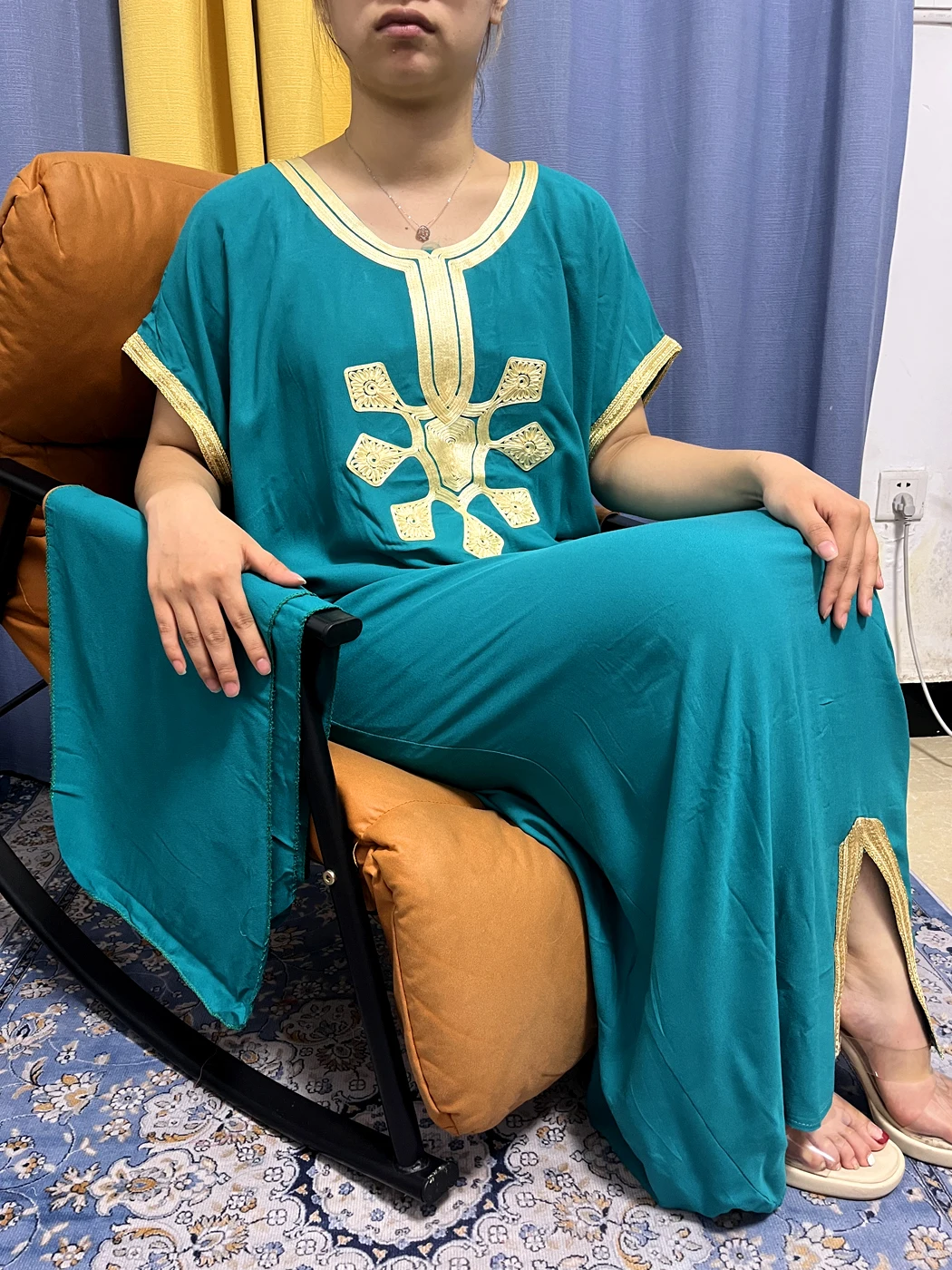 Muslim Abayas For Women 2023 New Pure Cotton Appliques Loose Femme Robe African Nigeria Dresses Traditional With Belt Turban