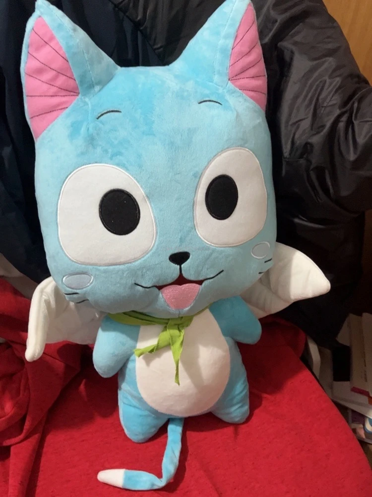 Anime Fairy Tail Plush Toy Kawaii Happy Blue Cat muñeca de peluche suave modelo sofá almohada juguete para niños niñas regalos 30/40/56cm| - AliExpress