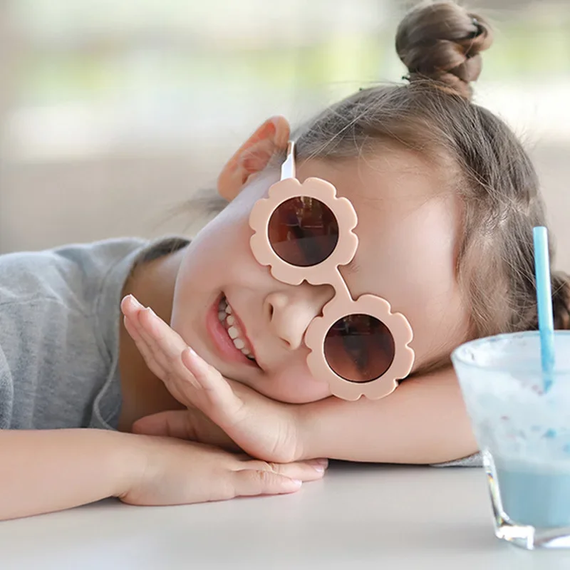 Kids Sunglasses Sun Flower Round UV400 Boy Girls Toddler