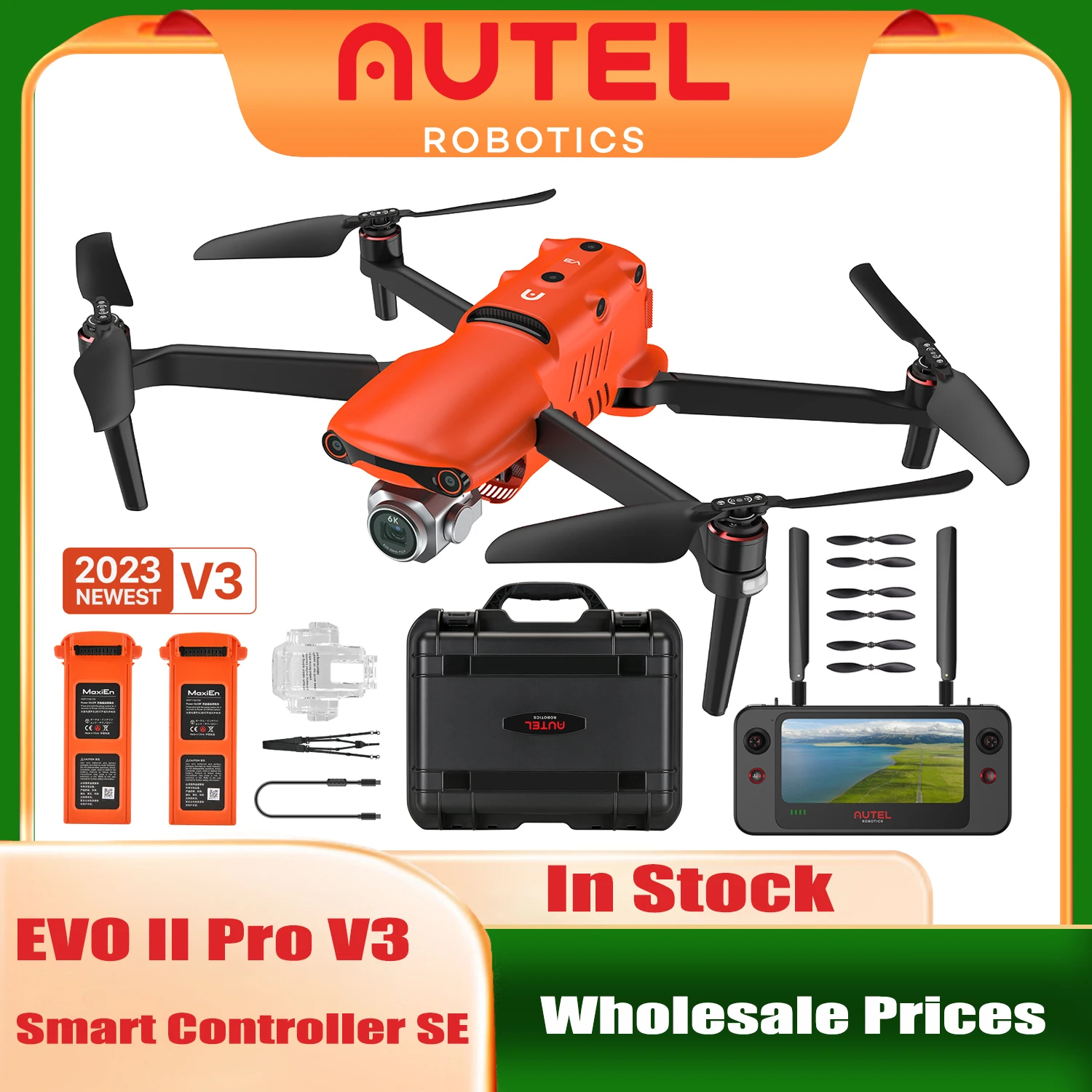 

Autel Robotics EVO II Pro V3 Camera Drone Rugged Bundle 2023 Newest 12-bit A-Log Camera Drone with 6.4" Smart Controller SE